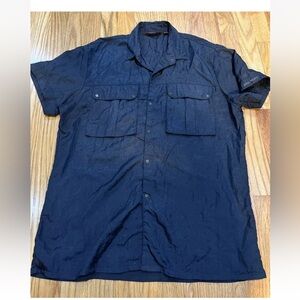 Vintage 1980’s Men’s Sergio Valente Black Nylon Shirt Size M